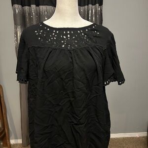 Miami Black Women's Blouse with Lace Accents